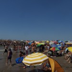 Crowded beach madness